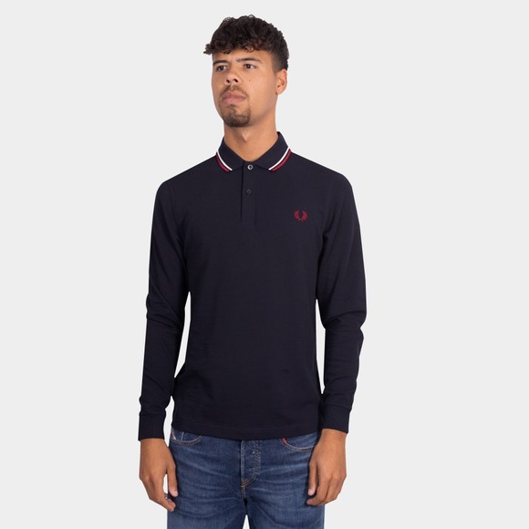 Fred Perry Mens Blue L/S Tipped Polo main image