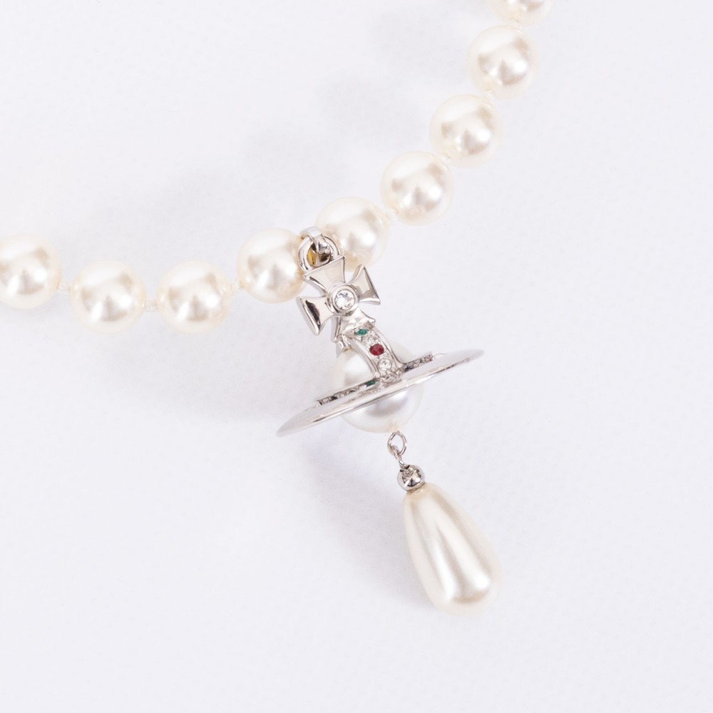 Vivienne Westwood One Row Pearl Drop Choker | Oxygen Clothing