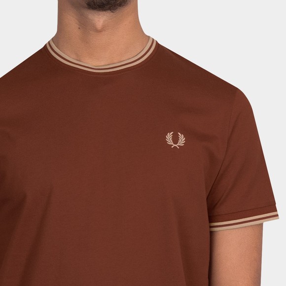 Fred Perry Mens Brown Twin Tipped T-Shirt main image