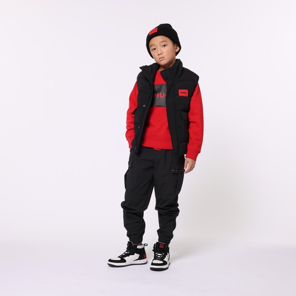 HUGO Boys Black G00295 Chest Logo Gilet main image