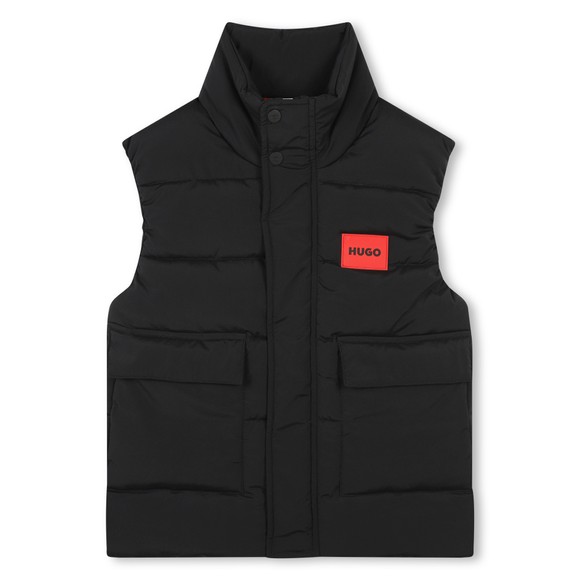 HUGO Boys Black G00295 Chest Logo Gilet main image