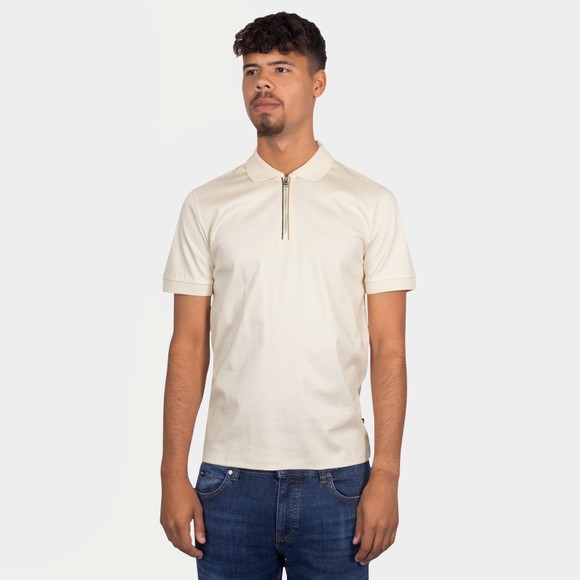 BOSS Mens Off-White Formal C Polston 36 Zip Polo Shirt main image