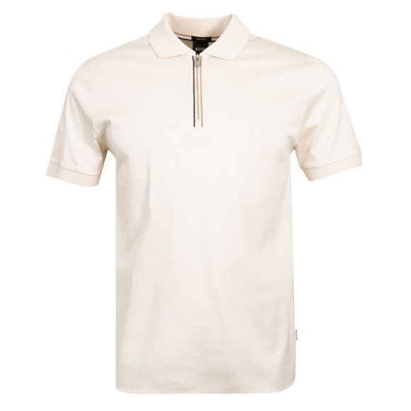 BOSS Mens Off-White Formal C Polston 36 Zip Polo Shirt main image