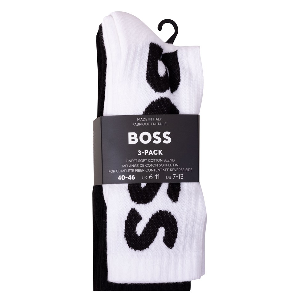 3 Pack Rib Logo Socks