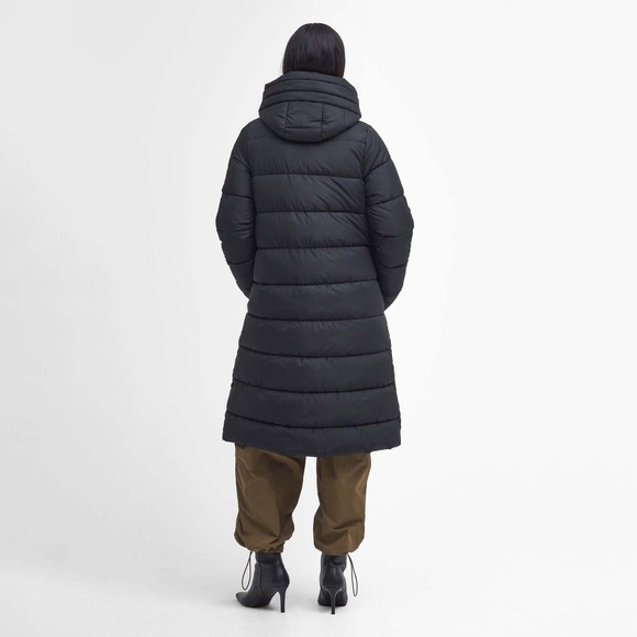 Barbour International Womens Black Longline Barron Puffer Jacket #4