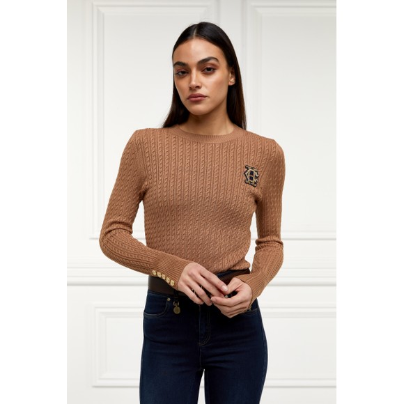 Holland Cooper Womens Brown Princeton Crew Neck Knit main image