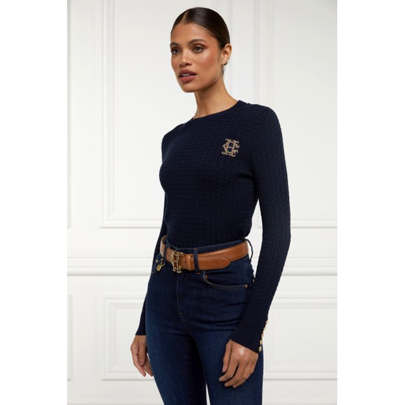 Holland Cooper Womens Blue Princeton Crew Neck Knit main image