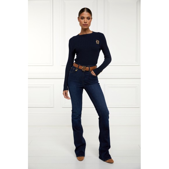 Holland Cooper Womens Blue Princeton Crew Neck Knit main image