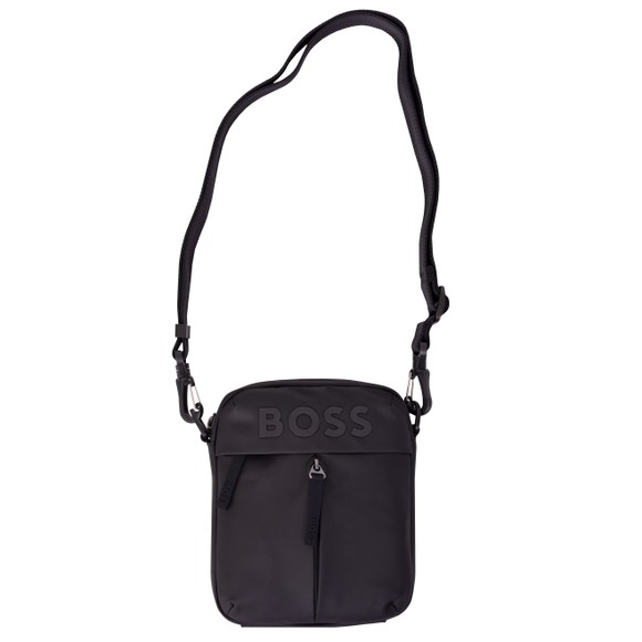BOSS Mens Black Stormy Zip Crossbody Bag #1