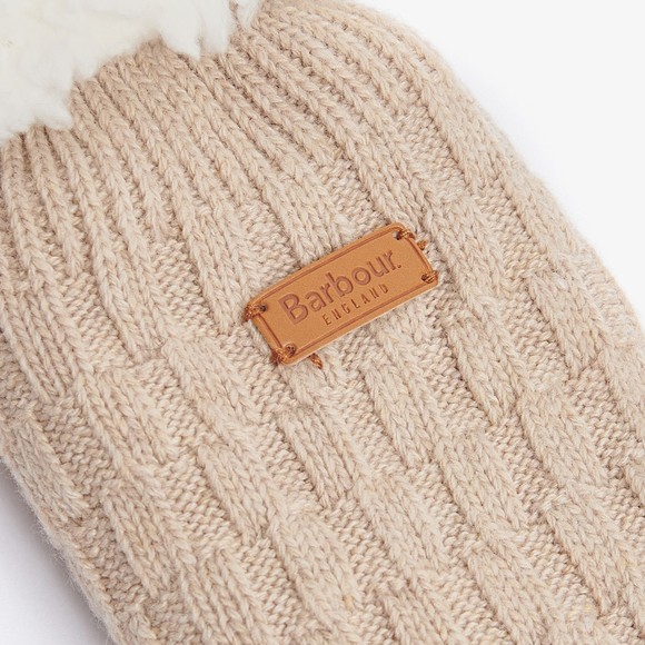 Barbour Lifestyle Womens Beige Cable Knit Lounge Sock #2