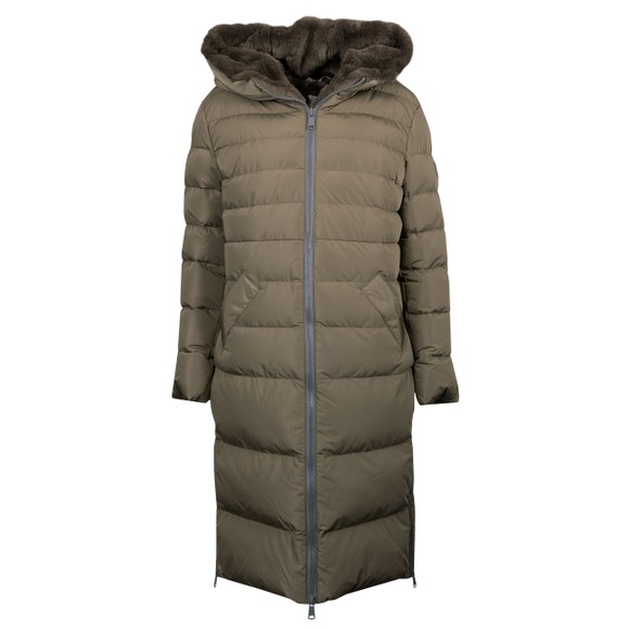 Rino & Pelle Womens Green Long Padded Coat With Fur #1