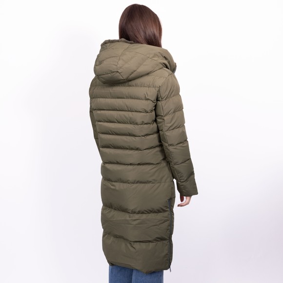Rino & Pelle Womens Green Long Padded Coat With Fur #3
