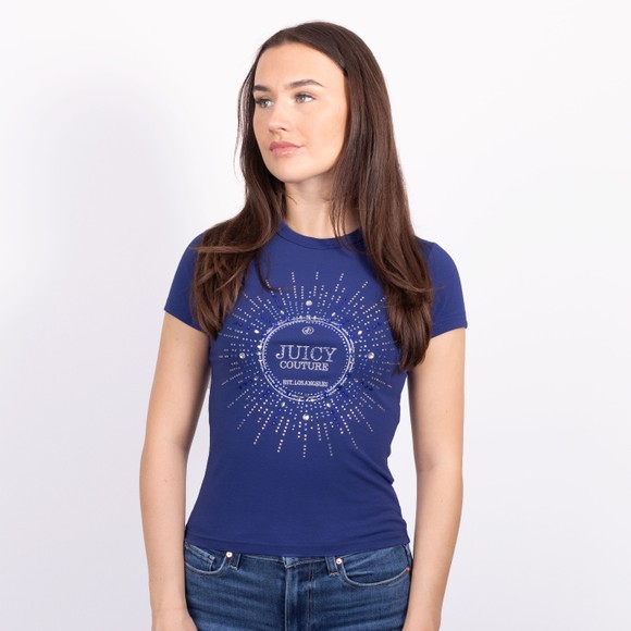 Juicy Couture Womens Blue Heritage Crown T Shirt #2