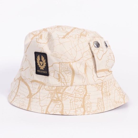 Belstaff Mens Beige Castmaster Map Bucket Hat main image