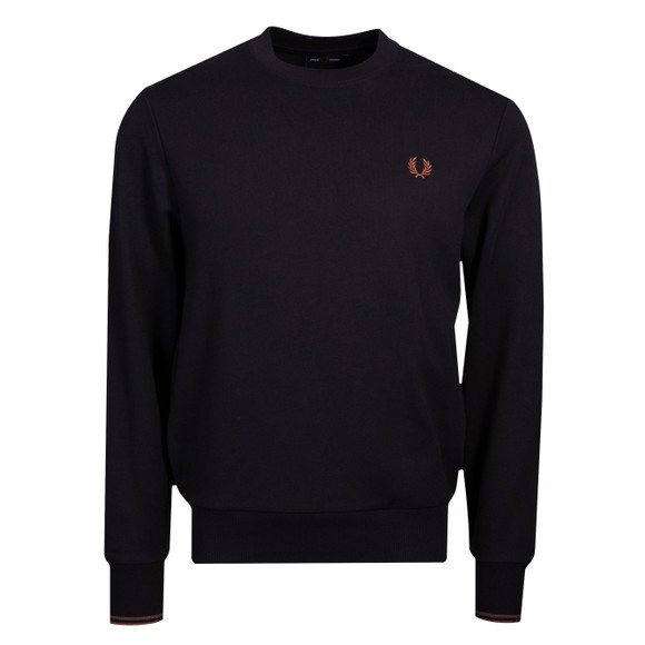 Fred Perry Mens Black Crew Neck Sweatshirt #1