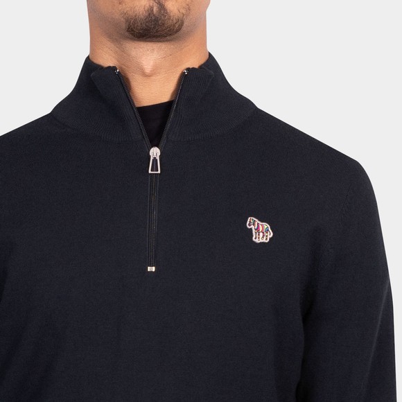 PS Paul Smith Mens Blue Zebra Half Zip Jumper main image