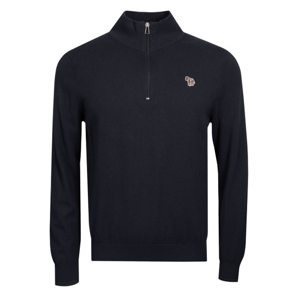 PS Paul Smith Mens Blue Zebra Half Zip Jumper main image