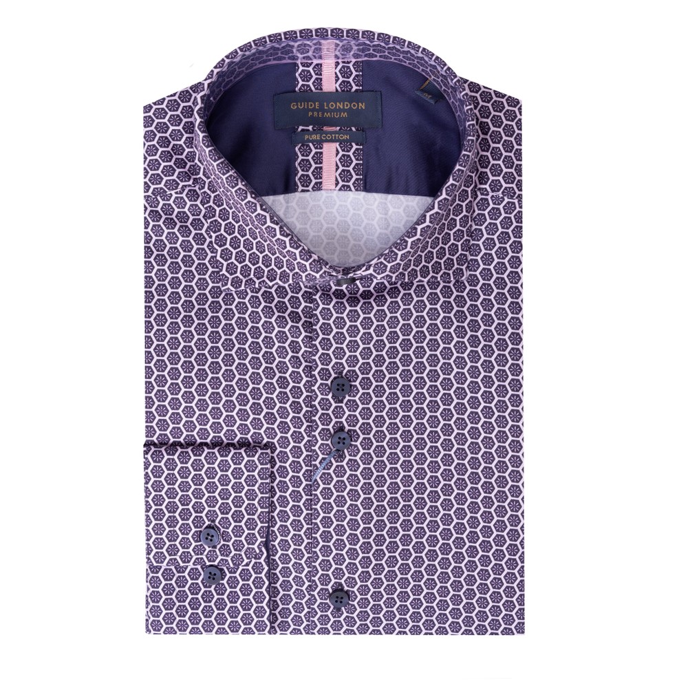 Guide London Geometric Hexagon Pattern Shirt | Masdings