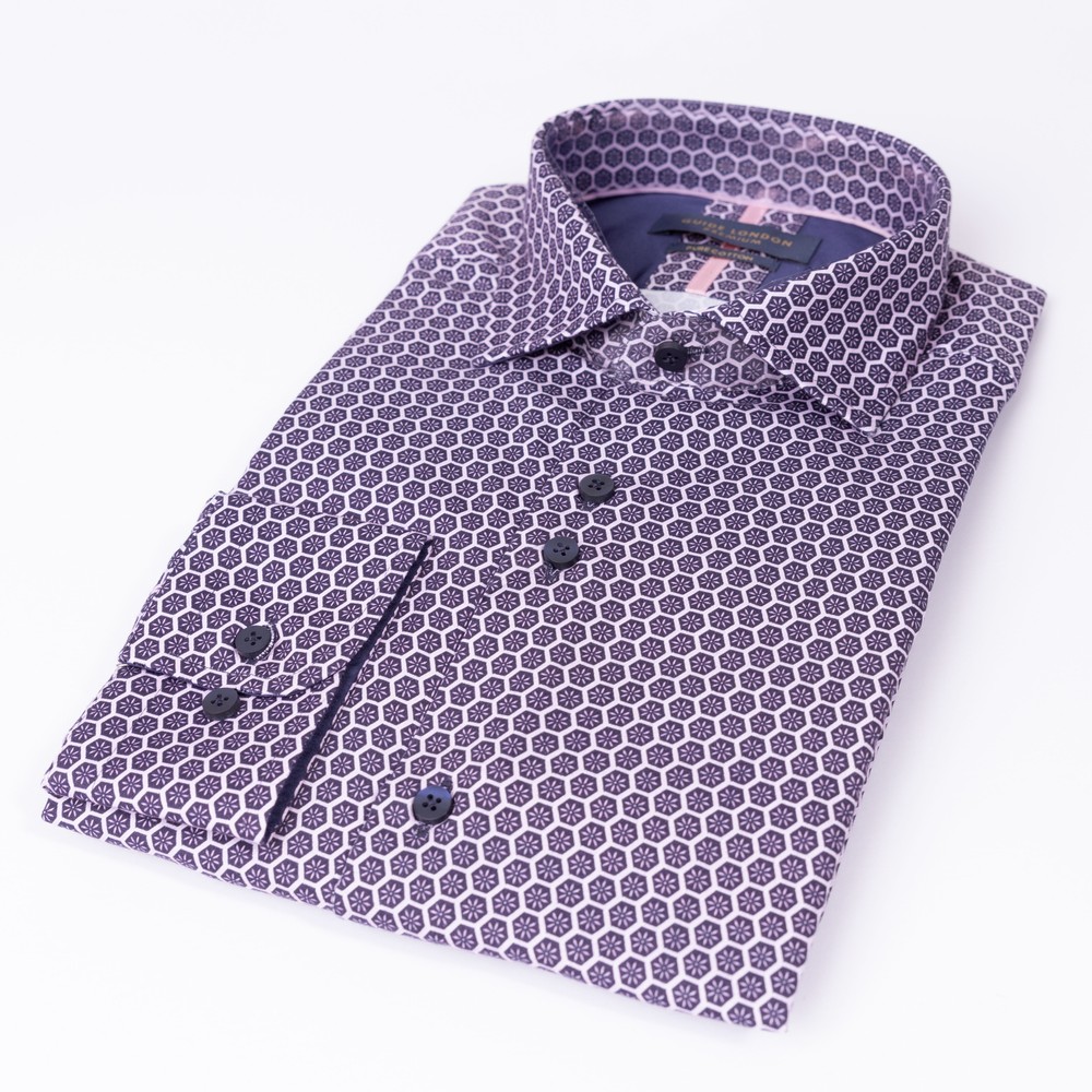 Guide London Geometric Hexagon Pattern Shirt | Masdings