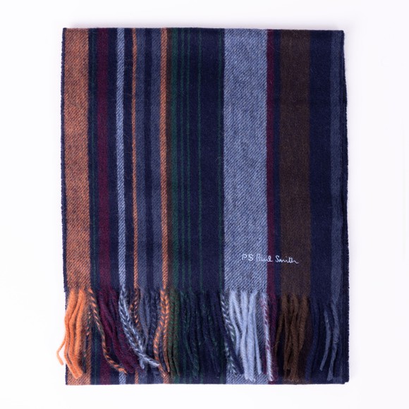 PS Paul Smith Mens Blue Trent Stripe Scarf main image