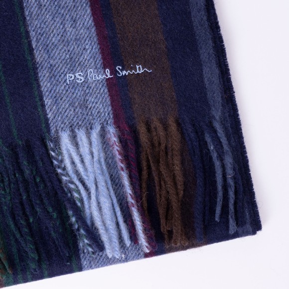 PS Paul Smith Mens Blue Trent Stripe Scarf main image