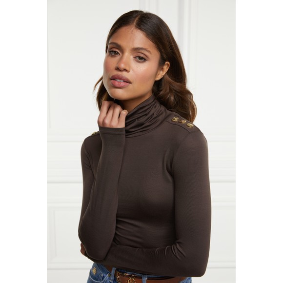 Holland Cooper Womens Brown Essential Roll Neck  #3
