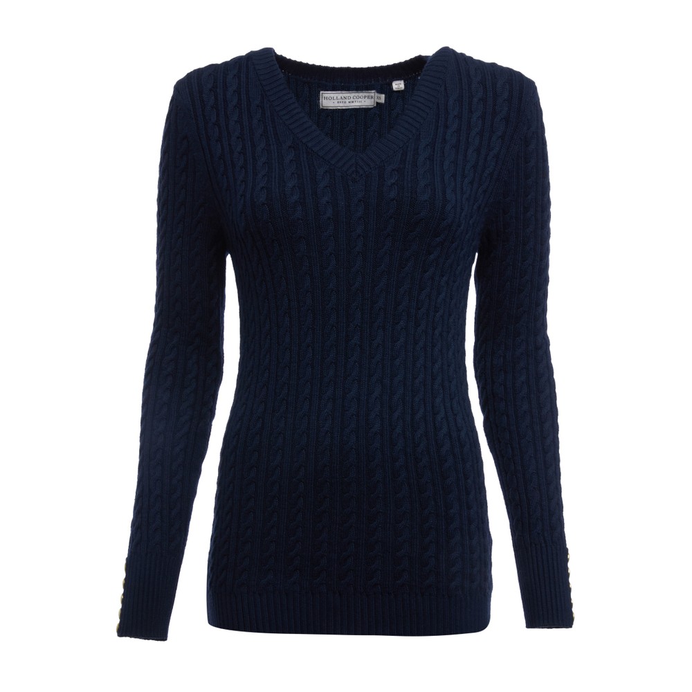 Seattle Cable V Neck Jumper