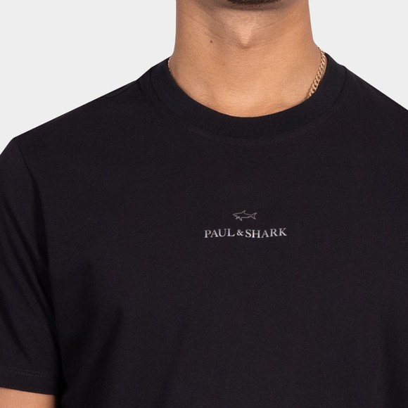 Paul & Shark Mens Black Silver Centre Logo T Shirt main image