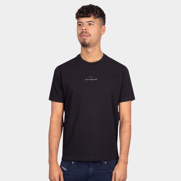 Paul & Shark Mens Black Silver Centre Logo T Shirt main image