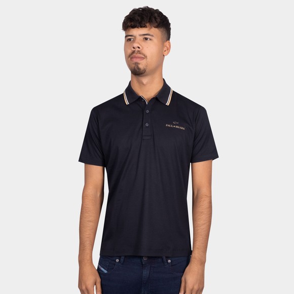 Paul & Shark Mens Black X Soft Gold Tipped Polo Shirt main image