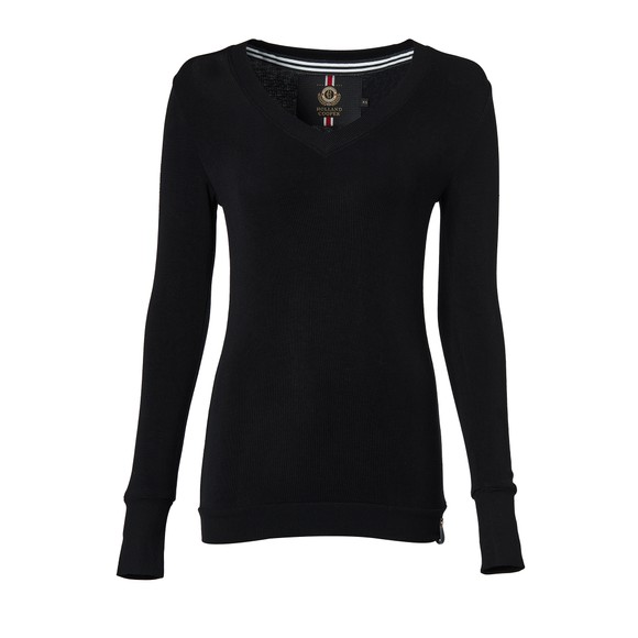 Holland Cooper Womens Black Soft Touch V Neck Jumper main image