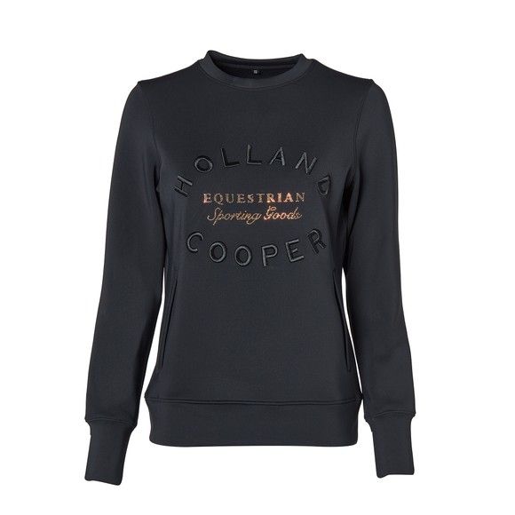 Holland Cooper Womens Black Crystal Crew Neck Sweat main image