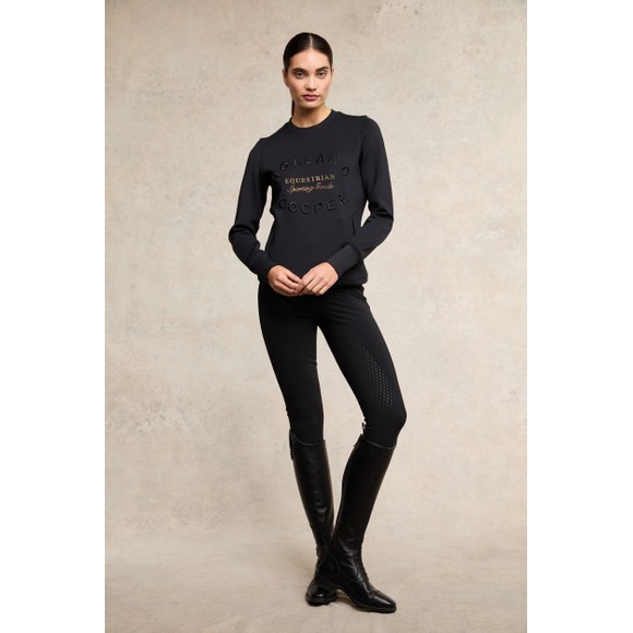 Holland Cooper Womens Black Crystal Crew Neck Sweat main image