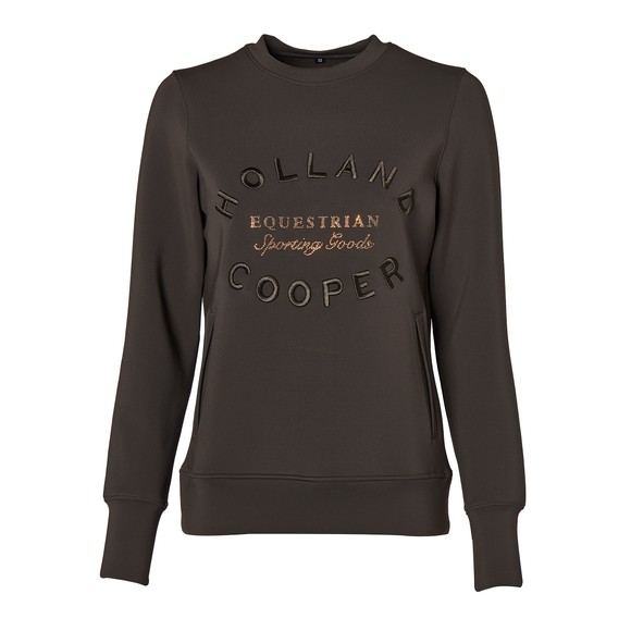 Holland Cooper Womens Green Crystal Crew Neck Sweat main image