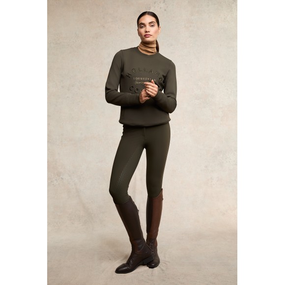 Holland Cooper Womens Green Crystal Crew Neck Sweat main image
