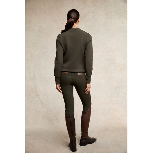 Holland Cooper Womens Green Crystal Crew Neck Sweat main image