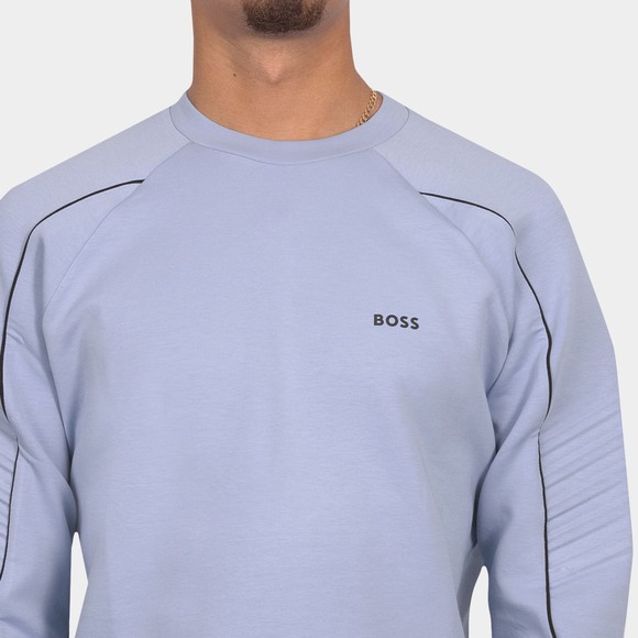 BOSS Mens Blue Athleisure Small Logo Salbo Sweatshirt main image