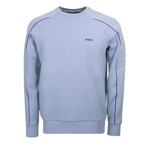 BOSS Mens Blue Athleisure Small Logo Salbo Sweatshirt main image