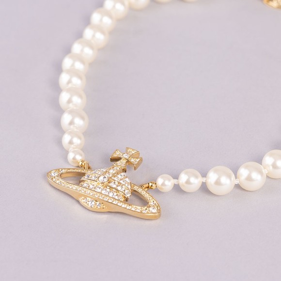 Vivienne Westwood Womens Gold One Row Pearl Bas Relief Choker main image