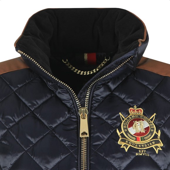 Holland Cooper Womens Blue Diamond Quilt Gilet main image