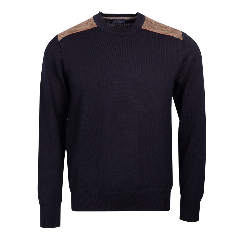 Cord Shoulder Knitted Crew Jumper