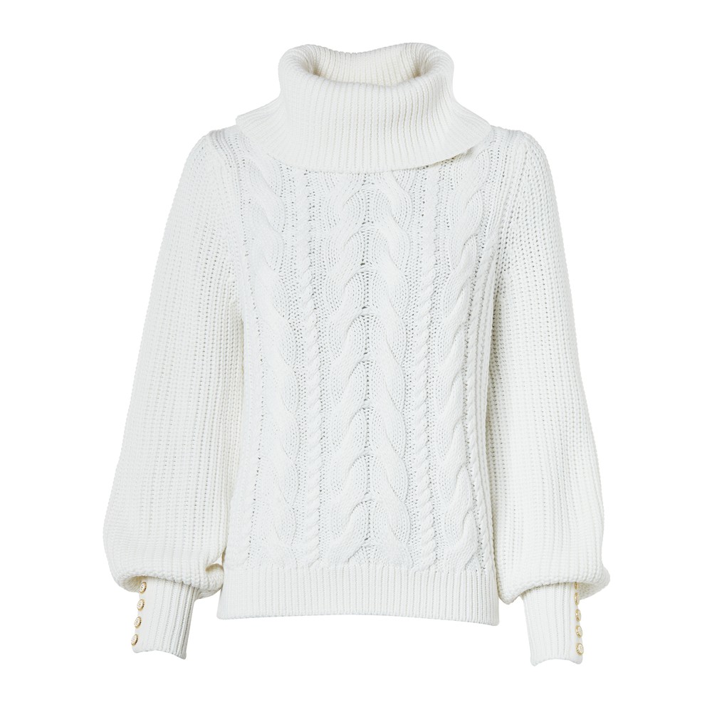 Corded Roll Neck Knit