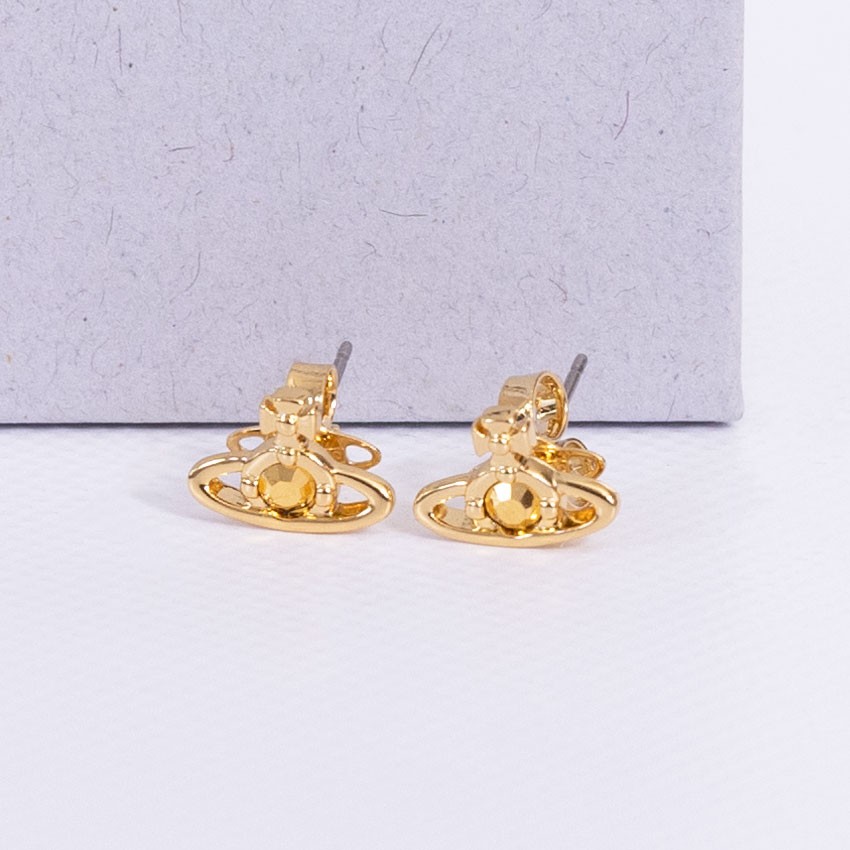 ピアス Vivienne Westwood Nano Solitaire Gold Earrings Nano Solitaire Earrings in GOLD-VITRAIL-MEDIUM-Crystal