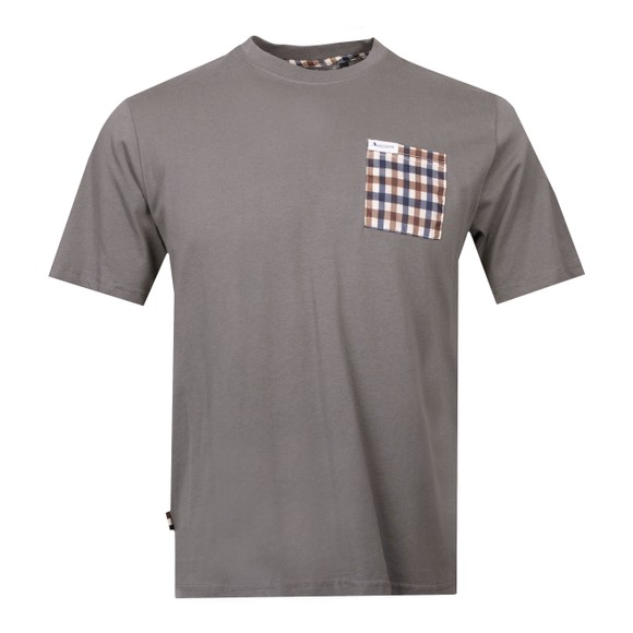 Aquascutum Mens Grey Active Club Check Pocket T Shirt main image