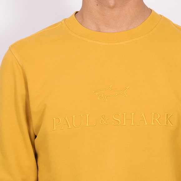 Paul & Shark Mens Yellow Large Embroidered Shark Sweatshirt main image
