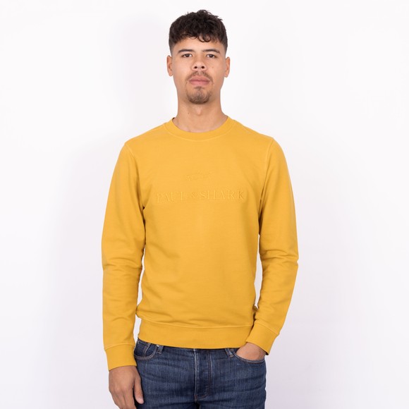 Paul & Shark Mens Yellow Large Embroidered Shark Sweatshirt main image