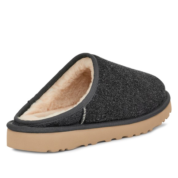 Ugg Mens Grey Classic Slip On Shaggy Suede Slipper main image