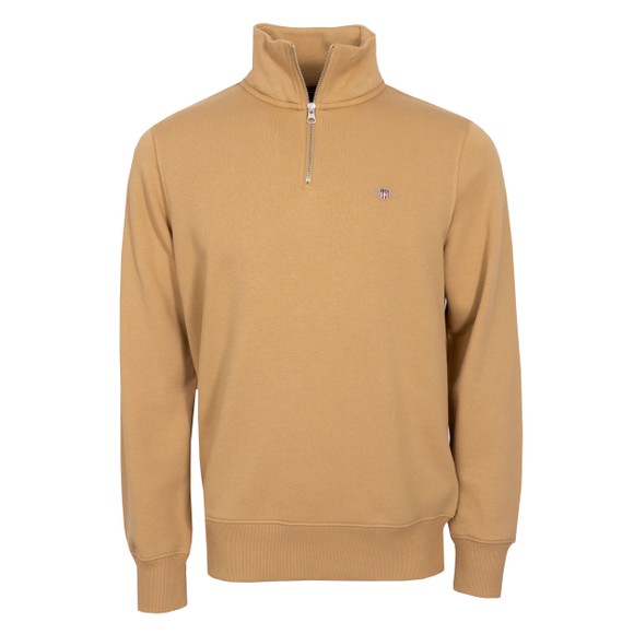 Gant Mens Beige Shield Quarter Zip Sweatshirt main image