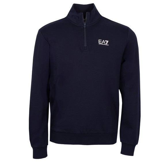 EA7 Emporio Armani Mens Blue Small Logo Half Zip Sweatshirt