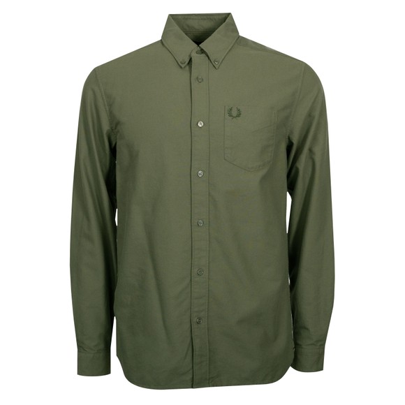 Fred Perry Mens Green Oxford Shirt main image